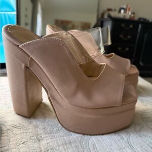 Mary's Cherries Boutique Nude Platform Heels